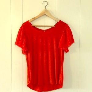 Red ruffle T-shirt
